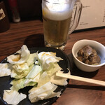 Ichiro - 寄り道セットの小鉢とビール