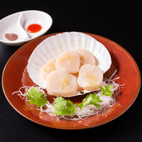 帆立貝柱の塩味炒め 二種醤添え