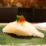 Chokotto Sushi Bettei - マクブ(沖縄三大高級魚、シロクラベラ)～ポン酢ジュレ添え～。