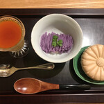 日本料理 太月 - フルコース１６５００円。カボチャプリン、紫芋のモンブラン、抹茶アイストッピング最中。洋食店顔負けのデザートです（╹◡╹）（╹◡╹）
