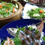 Uotaru - 5000円コース[5000円]南京サバやサザエの姿造りなど新鮮な魚を味わえます。