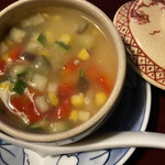 のなかの - 野菜の餡掛け茶碗蒸し。見た目も彩やかで夏らしい♪