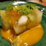 九つ井 - デザート　秋の果物のゼリー寄せ。