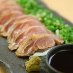 Chicken tataki with yuzu pepper and ponzu sauce