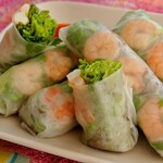 Vietnamese spring rolls with plump shrimp