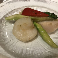 中国飯店 市ヶ谷店 - 大海老と帆立貝の柚子香り炒め