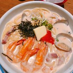 ジョリーパスタ - エビと明太子のクリームスープスパゲッティ