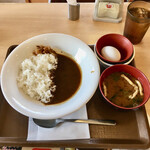 すき家 - 料理写真:カレーミニ380円、たまごセット130円