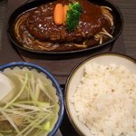 牛たん炭焼 利久 - メガ牛タン手ごねハンバーグ定食