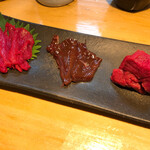 石臼挽き手打 蕎楽亭 - 会津の馬刺し盛合せ　1,780円