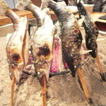 柳家 - アマゴもすっかり焼けてきました