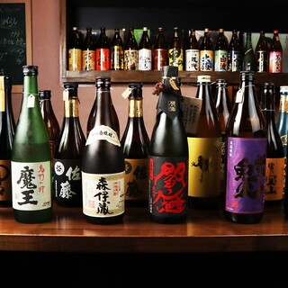 焼酎の取り扱いは常時100種類以上！