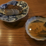 魚菜料理 縄屋 - 焼倒した鱸の塩焼きにトマトとビールで作ったつけ汁