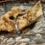 木山 - 赤カマスと天然舞茸の天ぷら