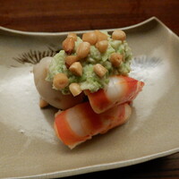 木山 - 小芋，車海老のずんだ豆のせ