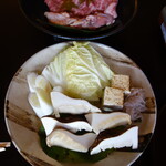 茶寮 ひさご - .....松茸と但馬牛ロース肉と丹波地鶏のすき焼き.....