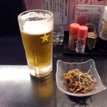 Izakaya Shiawaseya - 生ビールとおとおし