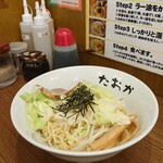 油そば専門店 たおか - 野菜盛 ¥720 ・ネギ・メンマ・自家製チャーシュー・のり・茹でもやし・茹でキャベツ