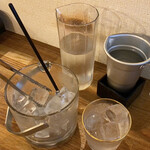 IPPON食堂 - 黒霧で焼酎二号を水割りセットで