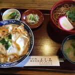 そば処ふしみ - 親子丼セットかけそば（￥950）ごはん少なめ