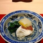 御料理 竹寳 - 加太の鯛、ほうれん草、蕪煮