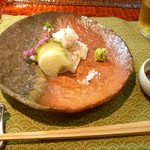 よし乃 - 炙ったハモ。塩と山葵でも、梅肉でもＯＫ。