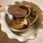 芦柳庵 - 最後の小鉢は北海道産の大粒浅利