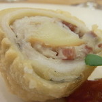 アフェット - 穴子と里芋とスカモルツァチーズのフリット　トマトソース　カラメルとバルサミコソース