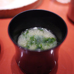 鮨　銀座　鰤門 - アオサ味噌汁～☆