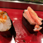 寿司栄 - ﾜﾀｼの〆にはイクラなし。この蟹の軍艦がやばかった!!海苔も美味しい!!かにの下にほんのりカニ味噌が入ってるんだけどめちゃくちゃ美味い