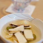 うを徳 - "煮浸（にびたし）"、筑紫（つくし）"菱實（ひしのみ）"