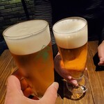海鮮 イタリアンバル ルチアーノ - 先ずは生ビールで(*´∀｀*)ﾎﾟｯ