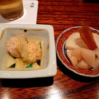 鮨 あお - 鱈の子の煮付けとガリ