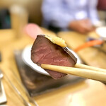 スタミナ苑 - ハツのタタキ with カラシ リフト