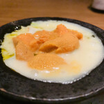 ラ カンロ - ⑥【Fondue：貝 蕪】
      ★ ホッキ貝+ツブ貝+雲子+蕪+ツルムラサキのチーズフォンデュ、雲丹添え