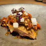 ラ カンロ - ⑦【Pigeon：チョリソー】
      ★ ブレス鳩胸肉のソテー、モモ肉のチョリソー+山芋+林檎のソース？掛け