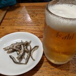 MUTO RAMEN BAR - 生ビールのアテは煮干でした(^^)