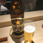 もと井 - 瓶ビール　コップが薄くて最高