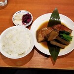 麺屋 六感堂 - 金目鯛煮つけ定食 (金目鯛あら出汁かけラーメン付き)