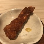 御料理 無窮 - おかず　海老フライ