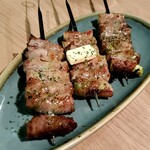 Sumibiyakitori To Kunsei Guriruno - アスパラ豚巻き おろしポン酢