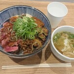 神戸六甲道・ぎゅんた - ３色丼スープ付き￥980＋税