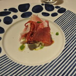 リストランテ カノフィーロ - 石川産黒蜜姫と水牛のモッツアレラ生ハム