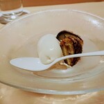 にい留 - ミルクのジェラート、余熱で揚げた栗