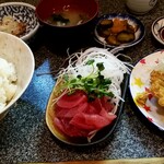 千代 - なかおち＆あじフライ+納豆：850円