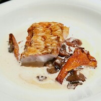 蒼 - 小田原並木屋「釣り甘鯛 鱗焼き　天然茸のカプチーノ」ソースを飲み干していたら、シェフに残して良いよ、と。残せるわけがないと逆に驚いてしまった。身がふっくらと甘い。鱗の香ばしさも素敵すぎた。