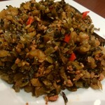 中国湖南料理 李湘潭 湘菜館 - 高菜と挽肉の湖南炒め。 ご飯が欲しい