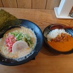 めん処 陽向 - 2020年10月　こいそば+トマトチキンカレー（小）　800+350円