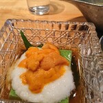 小料理バル ドメ - 2006生雲丹・若草豆腐・とろろ芋美汁