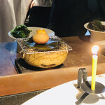 レフェルヴェソンス - 利尻昆布で香り付けした　雲丹のせ　黒トリュフ　ポルチーニ茸の揚げパン